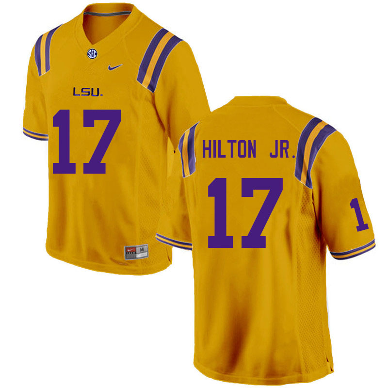 Men #17 Chris Hilton Jr. LSU Tigers College Football Jerseys Sale-Gold
